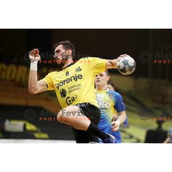 Ibrahim Haseljic during 1.NLB league handball match between Gorenje Velenje and Celje Pivovarna Lasko in Velenje, Slovenia on May 12, 2021
