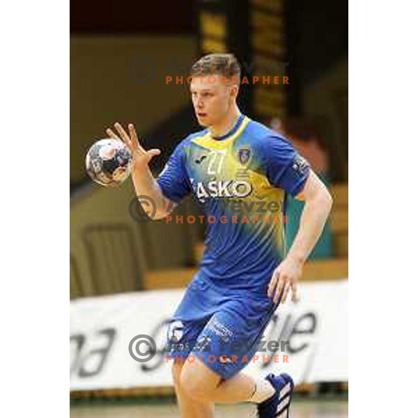 Kristjan Horzen during 1.NLB league handball match between Gorenje Velenje and Celje Pivovarna Lasko in Velenje, Slovenia on May 12, 2021