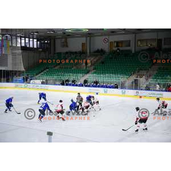 In action during Beat Covid-19 ice-hockey tournament match between Slovenia and Austria in Tivoli Hall, Ljubljana on May 15, 2021