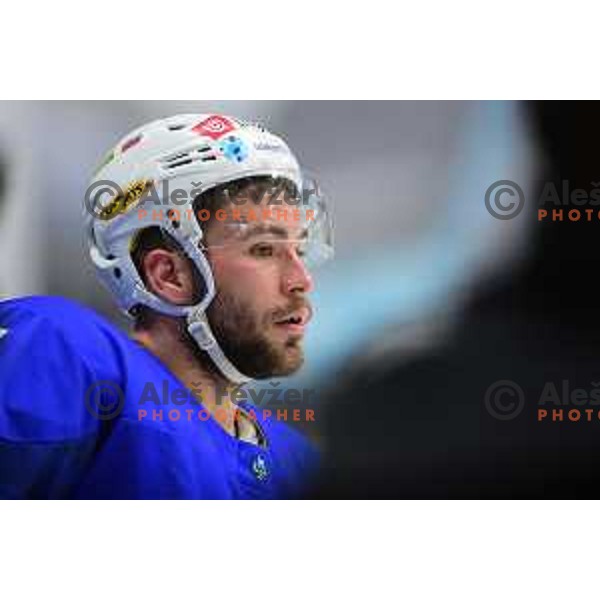 Zan Jezovsek during Beat Covid-19 ice-hockey tournament match between Slovenia and Austria in Tivoli Hall, Ljubljana on May 15, 2021