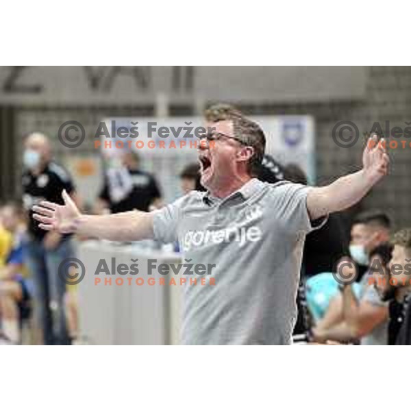 Zoran Jovicic in action during 1.NLB league handball match between Koper and Gorenje Velenje in Koper, Slovenia on May 16, 2021