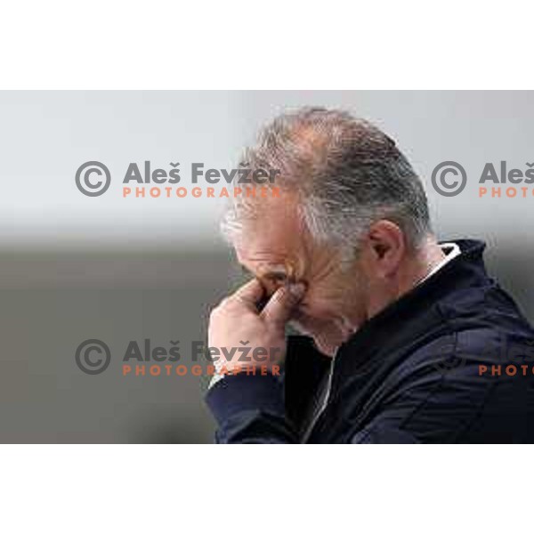 Matjaz Kopitar, head coach of Slovenia during Beat Covid-19 ice-hockey tournament match between Slovenia and France in Tivoli Hall, Ljubljana on May 17, 2021