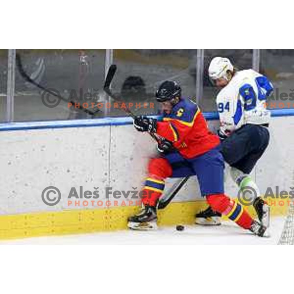 Aljaz Predan in action during Beat Covid-19 ice-hockey tournament match between Slovenia and Romania in Tivoli Hall, Ljubljana on May 18, 2021