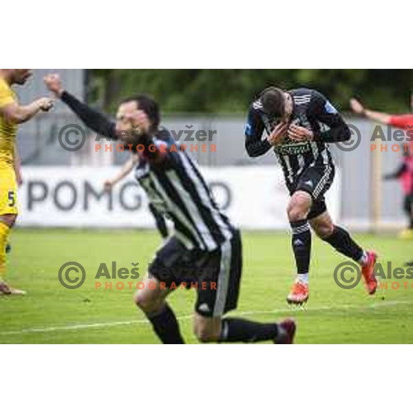 Amadej Marosa celebrates goal during Prva liga Telekom Slovenije football match between Mura and Domzale in Fazanerije, Murska Sobota, Slovenia on May 19, 2021 
