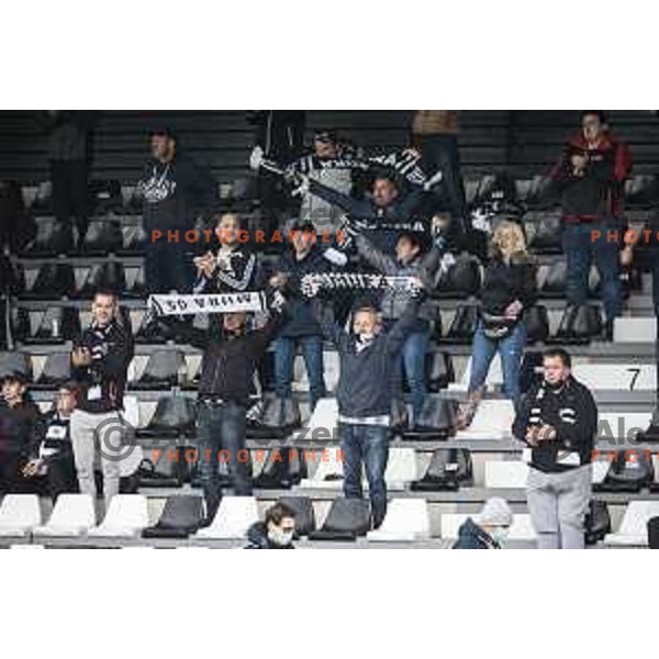 Fans of Mura in action during Prva liga Telekom Slovenije football match between Mura and Domzale in Fazanerije, Murska Sobota, Slovenia on May 19, 2021
