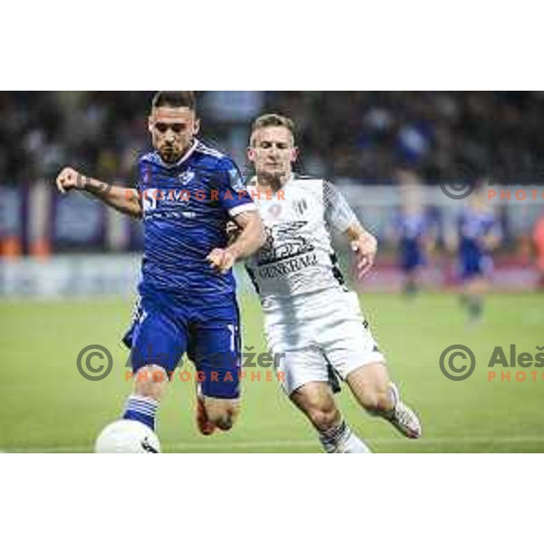 Aljosa Matko vs Klemen Sturm in action during Prva liga Telekom Slovenije football match between Maribor and Mura in Ljudski vrt, Maribor, Slovenia on May 22, 2021