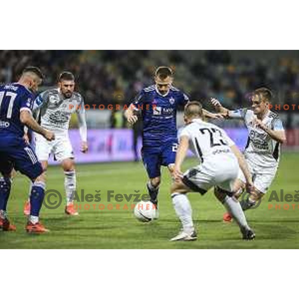 Martin Milec vs Tomi Horvat in action during Prva liga Telekom Slovenije football match between Maribor and Mura in Ljudski vrt, Maribor, Slovenia on May 22, 2021