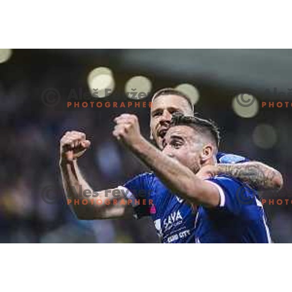 Jan Mlakar and Aljosa Matko celebrating during Prva liga Telekom Slovenije football match between Maribor and Mura in Ljudski vrt, Maribor, Slovenia on May 22, 2021