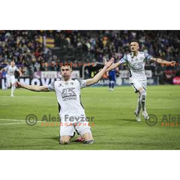 Mihael Klepac celebrating during Prva liga Telekom Slovenije football match between Maribor and Mura in Ljudski vrt, Maribor, Slovenia on May 22, 2021