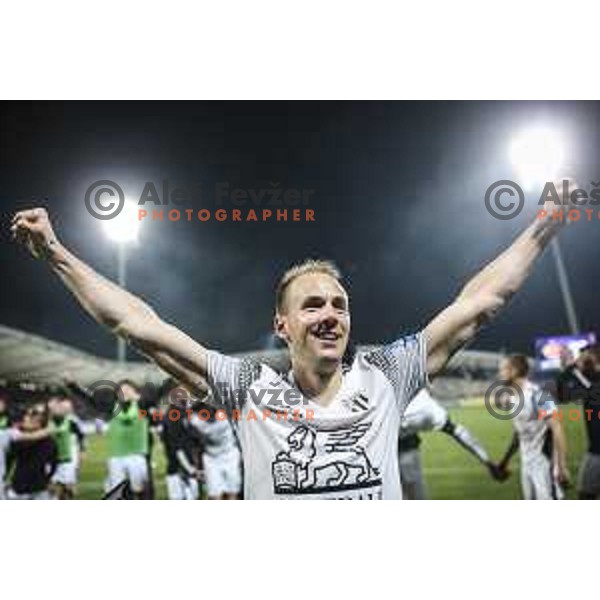 Matic Marusko celebrating after Prva liga Telekom Slovenije football match between Maribor and Mura in Ljudski vrt, Maribor, Slovenia on May 22, 2021