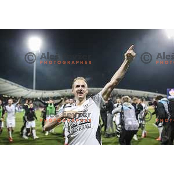Matic Marusko celebrating after Prva liga Telekom Slovenije football match between Maribor and Mura in Ljudski vrt, Maribor, Slovenia on May 22, 2021