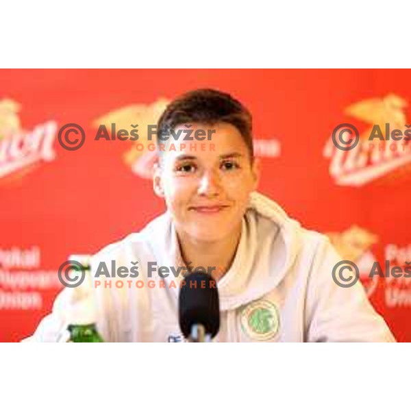 Manja Rogan at Press conference before Pivovarna Union Slovenian Cup Final in Ljubljana, Slovenia on May 23, 2021