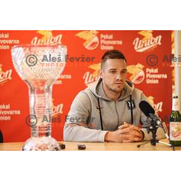 Timi Max Elsnik at Press conference before Pivovarna Union Slovenian Cup Final in Ljubljana, Slovenia on May 23, 2021