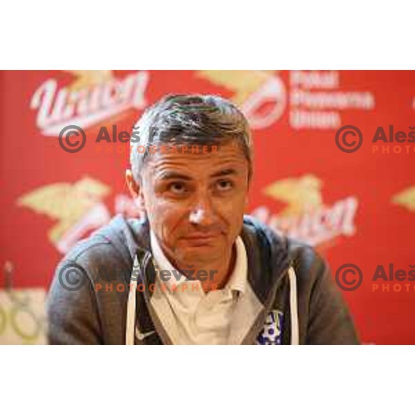 Agron Salja at Press conference before Pivovarna Union Slovenian Cup Final in Ljubljana, Slovenia on May 23, 2021