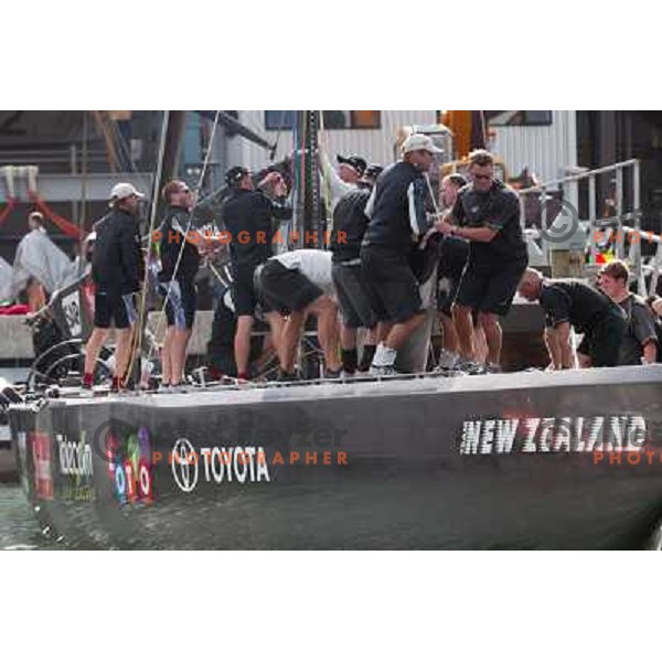 at America\'s Cup Final sailing match race between team New Zealand and team Alinghi in Auckland, New Zealand on March 2, 2003. Team Alinghi defeated Team New Zealand 5:0