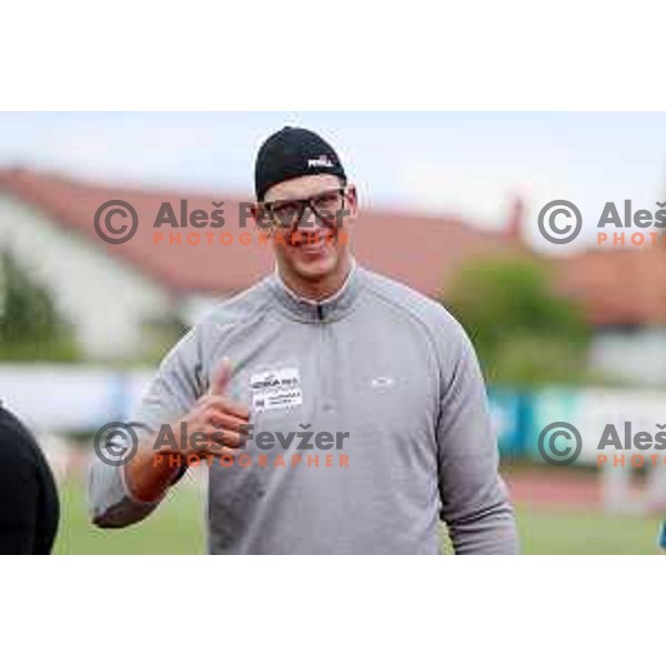 Kristjan Ceh throws Slovenian record during Athletic Cup at Ptuj, Slovenia on May 27, 2021
