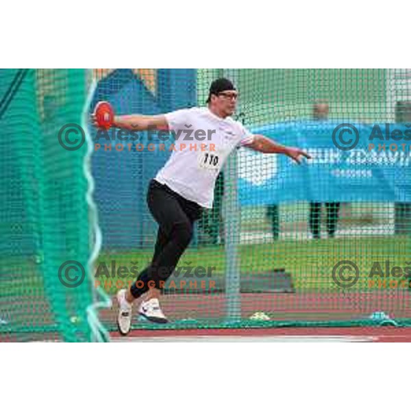 Kristjan Ceh throws Slovenian record during Athletic Cup at Ptuj, Slovenia on May 27, 2021