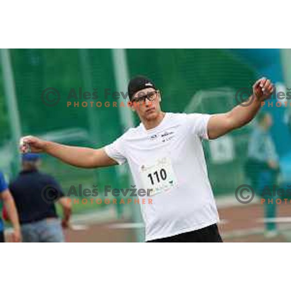 Kristjan Ceh throws Slovenian record during Athletic Cup at Ptuj, Slovenia on May 27, 2021