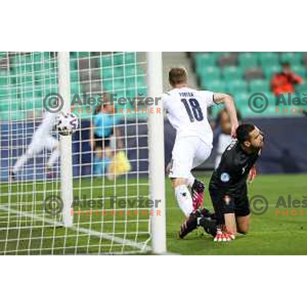 Tommaso Pobega in action during match Portugal-Italy, quarter-final of UEFA Under-21 Championship, Ljubljana, Slovenia on May 31, 2021
