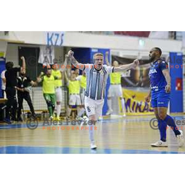 in action during Futsal Slovenian league Final between FK Dobovec and FC Litija in Rogaska Slatina, Slovenia on June 1, 2021
