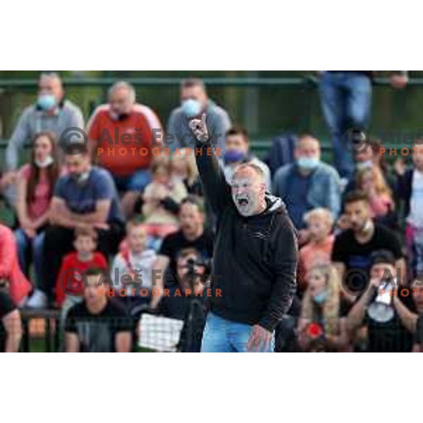 Ales Komelj, head coach of Calcit Kamnik in action during fourth match of the Waterpolo Final between Calcit Kamnik and Triglav in Kamnik, Slovenia on June 2, 2021
