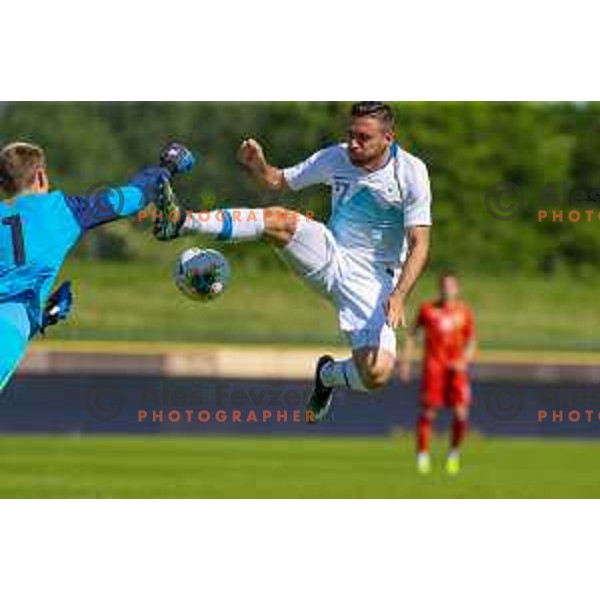 Aljosa Matko of Slovenia in action during U-21 friendly match between Slovenia and North Macedonia in Krsko , Slovenia on June 3, 2021