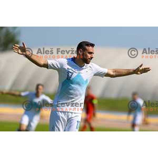 Aljosa Matko of Slovenia in action during U-21 friendly match between Slovenia and North Macedonia in Krsko , Slovenia on June 3, 2021