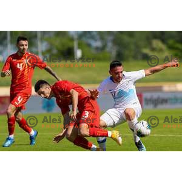 Aljosa Matko of Slovenia in action during U-21 friendly match between Slovenia and North Macedonia in Krsko , Slovenia on June 3, 2021