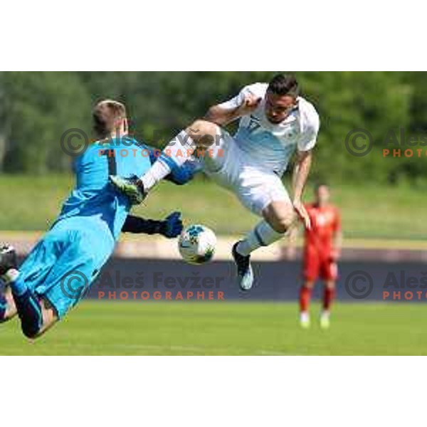 Aljosa Matko of Slovenia in action during U-21 friendly match between Slovenia and North Macedonia in Krsko , Slovenia on June 3, 2021
