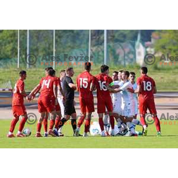 of Slovenia in action during U-21 friendly match between Slovenia and North Macedonia in Krsko , Slovenia on June 3, 2021