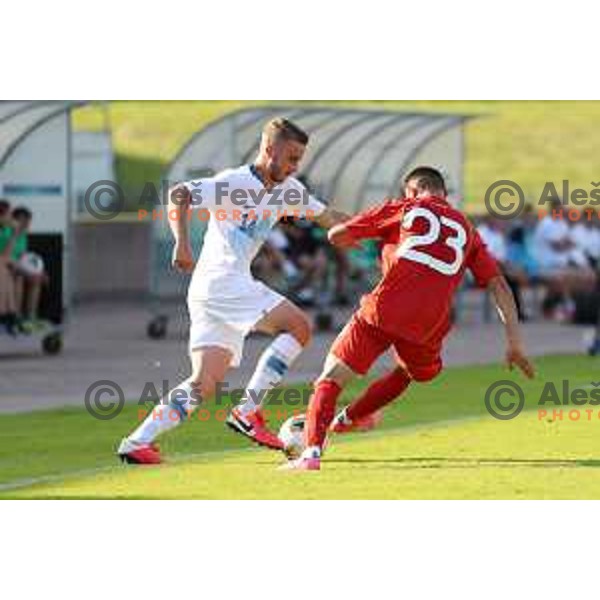 of Slovenia in action during U-21 friendly match between Slovenia and North Macedonia in Krsko , Slovenia on June 3, 2021