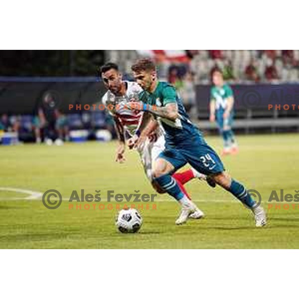 Luka Zahovic of Slovenia in action during friendly football match between Slovenia and Gibraltar in Koper, Slovenia on June 4, 2021