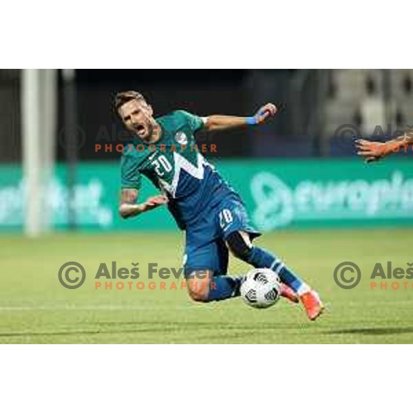 Petar Stojanovic of Slovenia in action during friendly football match between Slovenia and Gibraltar in Koper, Slovenia on June 4, 2021
