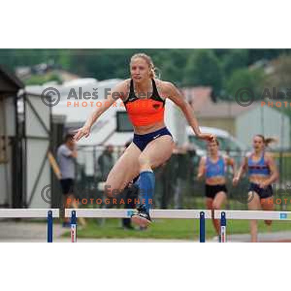 Agata Zupin, winner of women\'s 400 meters hurdles during second day of Slovenian Athletics National Championship in Kranj on June 6, 2021