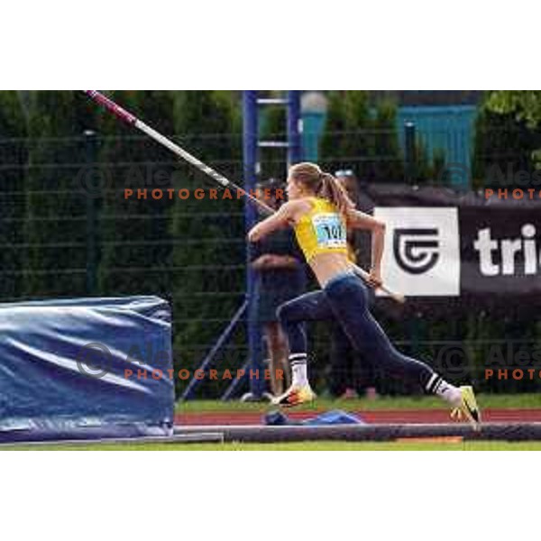 Tina Sutej, winner in women\'s pole vault during second day of Slovenian Athletics National Championship in Kranj on June 6, 2021