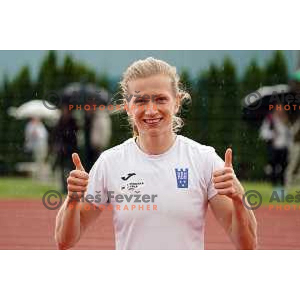 Tina Sutej, winner in women\'s pole vault during second day of Slovenian Athletics National Championship in Kranj on June 6, 2021