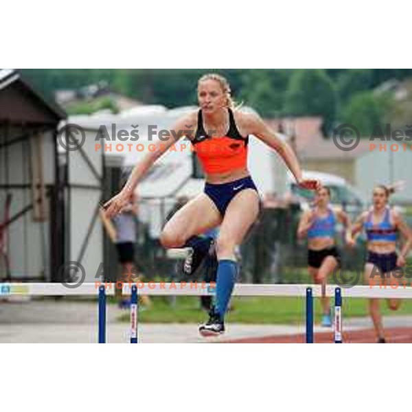 Agata Zupin, winner of women\'s 400 meters hurdles during second day of Slovenian Athletics National Championship in Kranj on June 6, 2021