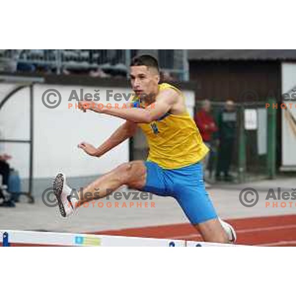 Ian Matic Gucek competes at 400 meters hurdles during second day of Slovenian Athletics National Championship in Kranj on June 6, 20211