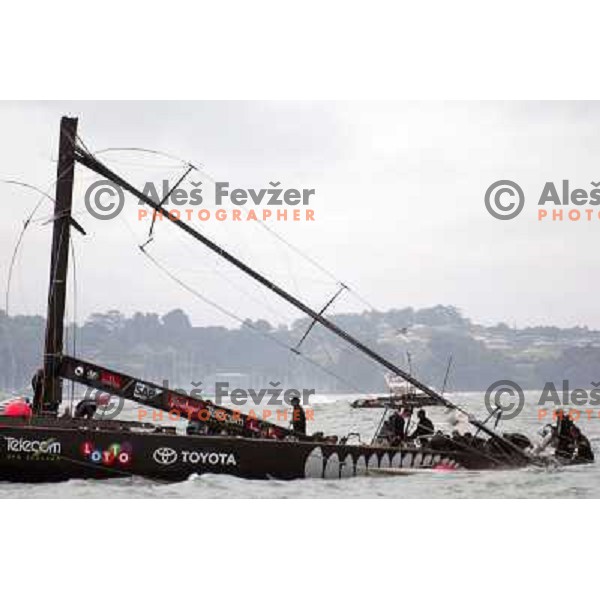 at America\'s Cup Final sailing match race between team New Zealand and team Alinghi in Auckland, New Zealand on March 2, 2003. Team Alinghi defeated Team New Zealand 5:0