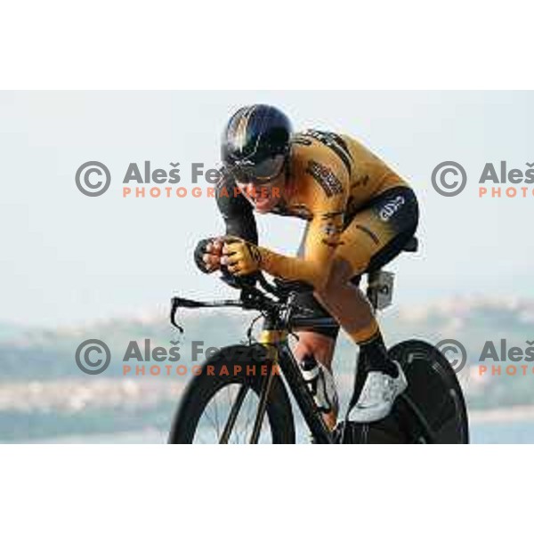 Tilen Finkst racing at Slovenian National Time-Trial Championship in Koper, Slovenia on June 17, 2021