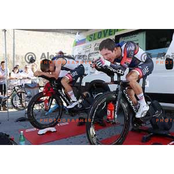 Tadej Pogacar and Jan Polanc at Slovenian National Time-Trial Championship in Koper, Slovenia on June 17, 2021