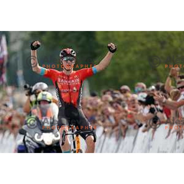 Matej Mohoric, winner of Men’s Elite category race (174 km) at Slovenian Road Championship in Koper, Slovenia on June 20, 2021