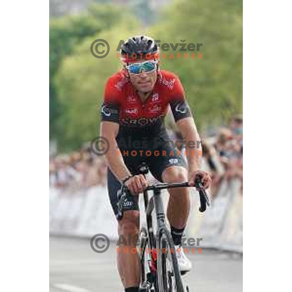 Kristjan Koren competes in Men’s Elite category race (174 km) at Slovenian Road Championship in Koper, Slovenia on June 20, 2021 