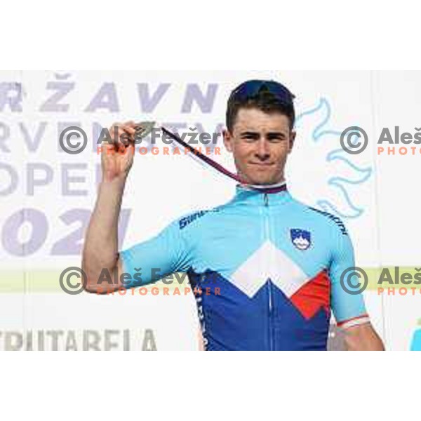 Matevz Govekar, winner in Men’s U-23 category race (174 km) at Slovenian Road Championship in Koper, Slovenia on June 20, 2021