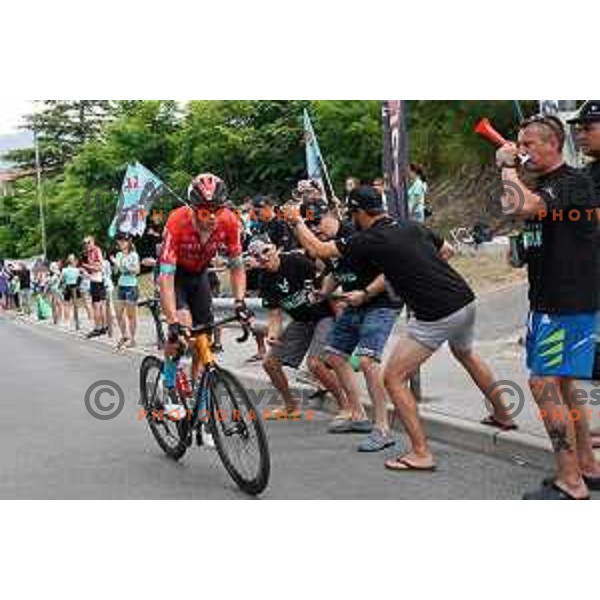 Domen Novak competes in Men’s Elite category race (174 km) at Slovenian Road Championship in Koper, Slovenia on June 20, 2021