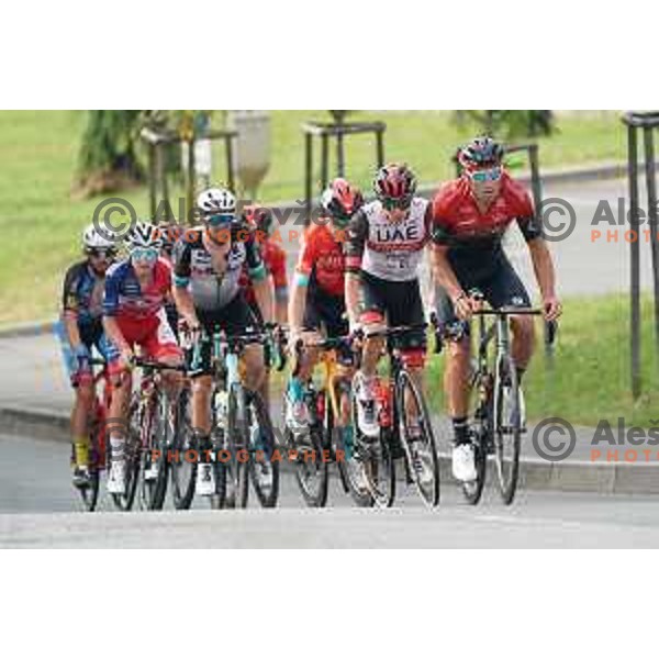 Kristjan Koren competes in Men’s Elite category race (174 km) at Slovenian Road Championship in Koper, Slovenia on June 20, 2021 