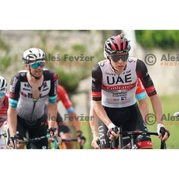 Tadej Pogacar competes in Men’s Elite category race (174 km) at Slovenian Road Championship in Koper, Slovenia on June 20, 2021 