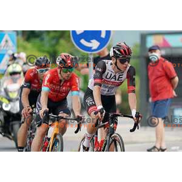 Tadej Pogacar competes in Men’s Elite category race (174 km) at Slovenian Road Championship in Koper, Slovenia on June 20, 2021 