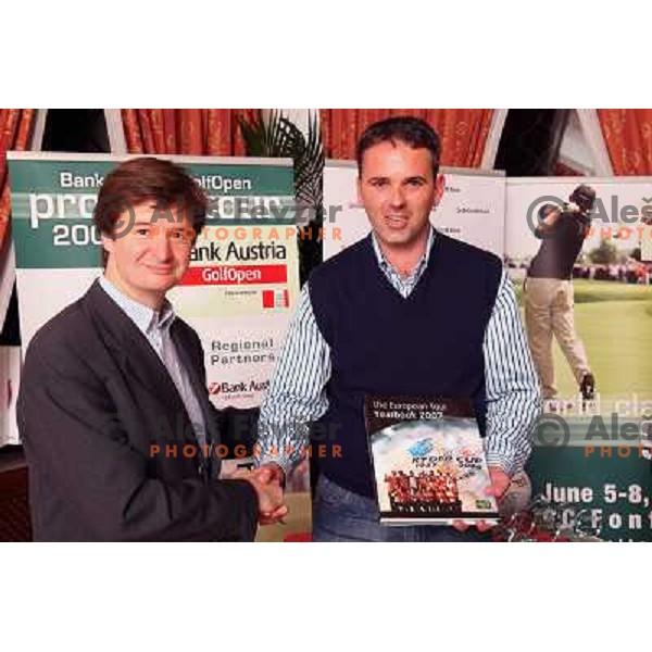 Bernd Liebmann and Bogdan Palovsnik after Bank Austria Pro-AM golf tournament, Kings golf course, Bled, Slovenia, 21.4.2008 
