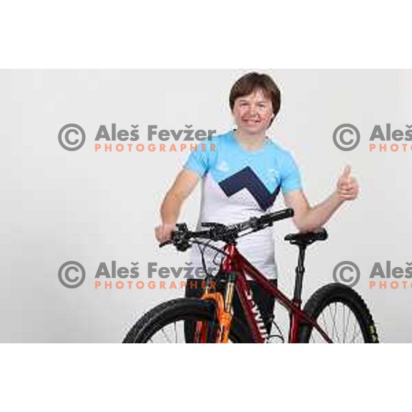 Tanja Zakelj, member of Slovenia Olympic cycling team for Tokyo Summer Olympic games during photo shooting in Ljubljana, Slovenia on June 14, 2021